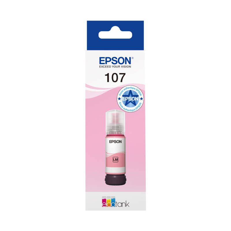 Epson EcoTank 107 Bouteille d’Encre Authentique | Light Magenta| Haute Capacité – Jusqu’à 7,200 Pages | Compatible avec ET-18100 Epson EcoTank 107 Bouteille d’Encre Authentique | Light Magenta| Haute Capacité – Jusqu’à 7,200 Pages | Compatible avec ET-18100