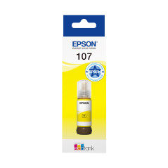 Epson EcoTank 107 Bouteille d’Encre Authentique | Jaune| Haute Capacité – Jusqu’à 7,200 Pages | Compatible avec ET-18100 | Quali