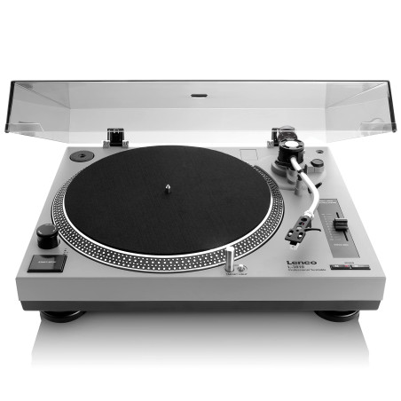 Lenco L-3809 Platine Vinyle - Platine DJ Direct Drive - USB - Préampli - 33 et 45 RPM - MMC - RCA - Sortie Ligne - Bleu Métallis