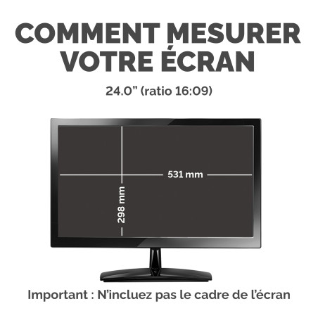 Fellowes Filtre de confidentialité PrivaScreen™ - Protection d’écran pour moniteur 24,0 pouces (format 16:9, 531 x 298 mm) - Fix