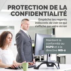 Fellowes Filtre de confidentialité PrivaScreen™ - Protection d’écran pour moniteur 24,0 pouces (format 16:9, 531 x 298 mm) - Fix