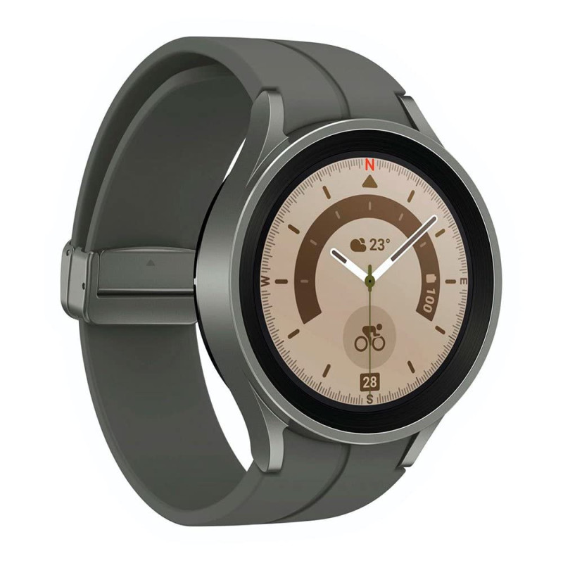 Samsung Galaxy Watch5 Pro, Runde Bluetooth Smartwatch, Wear OS, Outdoor-Fitnessuhr, Fitness-Tracker, 45 mm, Titanium
