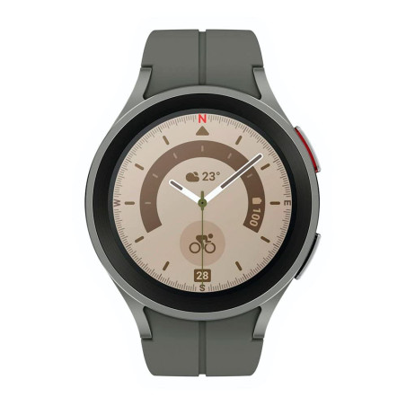 Samsung Galaxy Watch5 Pro, Runde Bluetooth Smartwatch, Wear OS, Outdoor-Fitnessuhr, Fitness-Tracker, 45 mm, Titanium