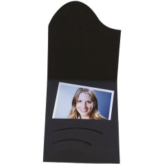 Daiber 1 x 100 Chemise pour Passeport Photo Wave Black Leinenkarton 16020