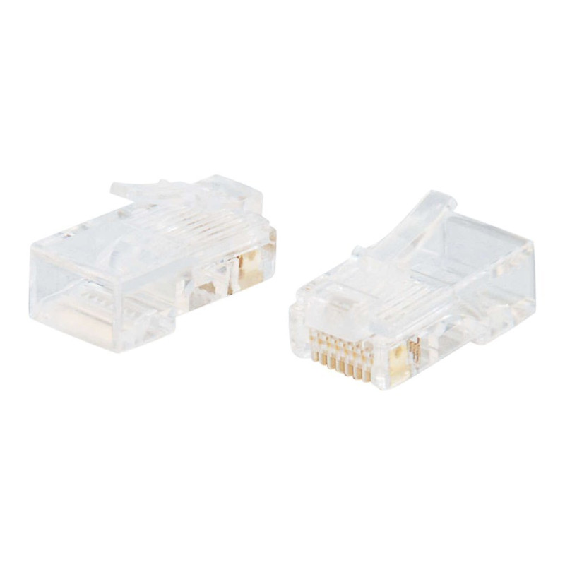 C2G Lot de 25 fiches modulaires RJ45 Cat5E 8 x 8 pour câble plat C2G Lot de 25 fiches modulaires RJ45 Cat5E 8 x 8 pour câble plat