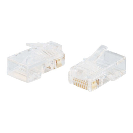 C2G Lot de 25 fiches modulaires RJ45 Cat5E 8 x 8 pour câble plat