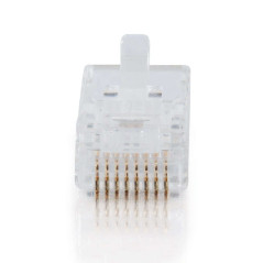 C2G Lot de 25 fiches modulaires RJ45 Cat5E 8 x 8 pour câble plat