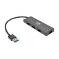 Eaton Tripp Lite Hub Ultra Slim avec 4 Ports USB 3.0, 5 Gbps, Transfert de données, Câble USB 3.0 intégré, Jusqu’à 1.5A de Charg