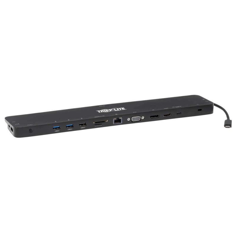Eaton Tripp Lite Station d’Accueil USB-C -Triple écran, 4K HDMI à 30 Hz, DisplayPort, VGA, USB-A 3.2 Gen 1, Port Gigabit Etherne Eaton Tripp Lite Station d’Accueil USB-C -Triple écran, 4K HDMI à 30 Hz, DisplayPort, VGA, USB-A 3.2 Gen 1, Port Gigabit Etherne