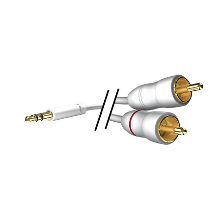 In-akustik Star Câble audio MP3 Jack 3,5 mm / 2 x RCA 5 m Blanc (Import Allemagne)