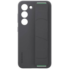 Coque en silicone avec lanière pour Samsung Galaxy S23 5G Noir