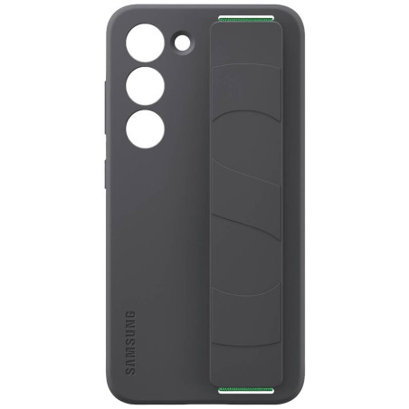 Coque en silicone avec lanière pour Samsung Galaxy S23 5G Noir