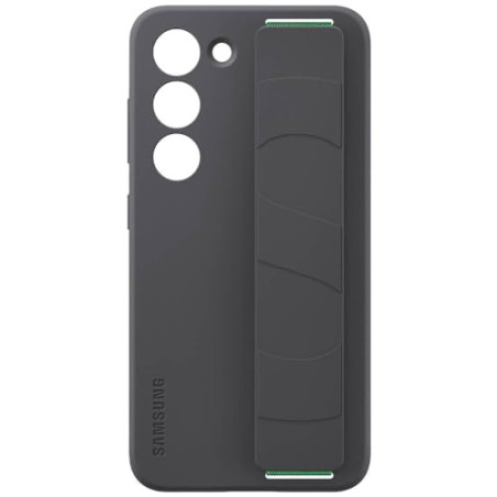 Coque en silicone avec lanière pour Samsung Galaxy S23 5G Noir