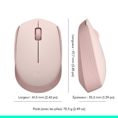 Logitech M171 Souris sans Fil pour PC, Mac, Ordinateur Portable, 2,4 GHz avec Mini-récepteur USB, Suivi Optique, Autonomie De Pi