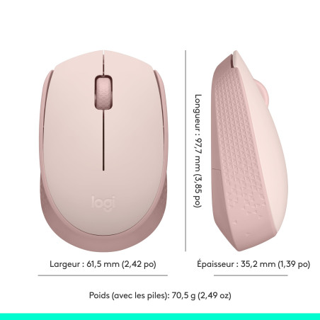 Logitech M171 Souris sans Fil pour PC, Mac, Ordinateur Portable, 2,4 GHz avec Mini-récepteur USB, Suivi Optique, Autonomie De Pi