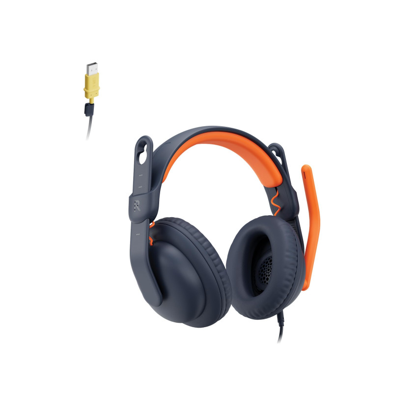 Logitech Zone Learn Casque Filaire avec Microphone pour Les élèves, Ajustement Confortable et réglable pour Les Enfants, USB-C, Logitech Zone Learn Casque Filaire avec Microphone pour Les élèves, Ajustement Confortable et réglable pour Les Enfants, USB-C,