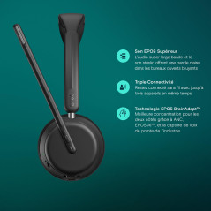 EPOS Impact 1061 Stereo Bluetooth Headset INKL. kontaktlose Ladestation (Charging Stand)
