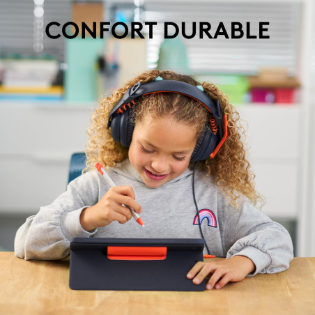 Logitech Zone Learn Casque Filaire avec Microphone pour Les élèves, Ajustement Confortable et réglable pour Les Enfants, Prise A