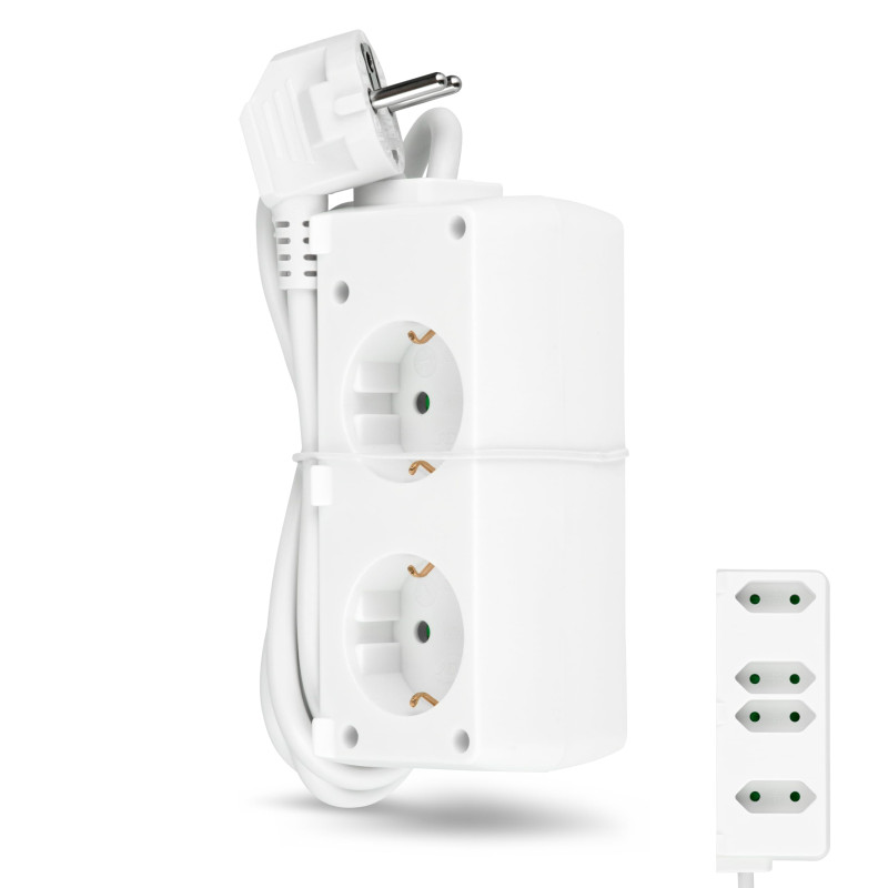 REV Bloc multiprise 6x BiniPlus blanc
