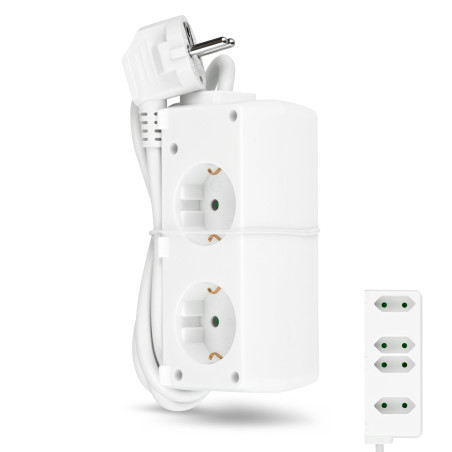 REV Bloc multiprise 6x BiniPlus blanc