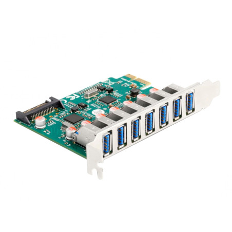 DeLOCK Carte PCI Express x1 vers 7 x Externe USB 5 Gbps Type-A Femelle