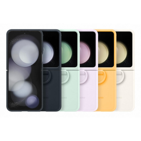 Samsung Etui Support Coque Z Flip 5 Silicone avec Anneau Marine