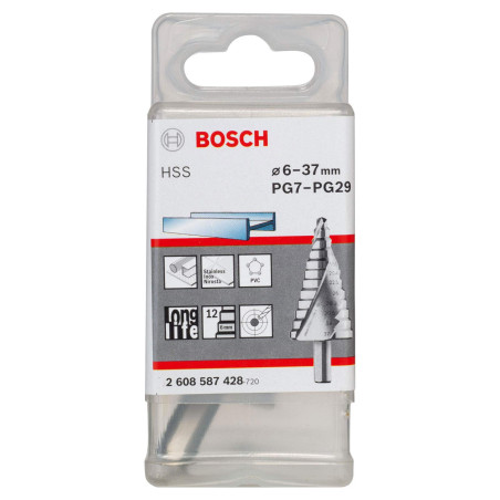 Bosch 2608587428 Fraise étagée queue 3 pans pour presse-étoupes Longueur 93 mm Exécution HSS