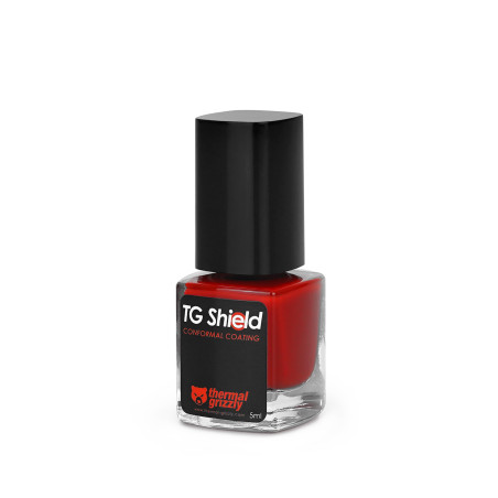 Thermal Grizzly - TG Shield (5 ml, rouge) - Protège les composants contre la pâte thermique liquide et les courts-circuits - Rev