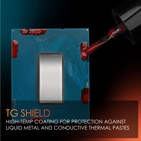 Thermal Grizzly - TG Shield (5 ml, rouge) - Protège les composants contre la pâte thermique liquide et les courts-circuits - Rev
