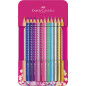 FABER-CASTELL 201737 - Coffret de crayons de couleur Sparkle 12 pièces, dans un étui métallique, triangulaires, incassables FABER-CASTELL 201737 - Coffret de crayons de couleur Sparkle 12 pièces, dans un étui métallique, triangulaires, incassables