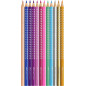FABER-CASTELL 201737 - Coffret de crayons de couleur Sparkle 12 pièces, dans un étui métallique, triangulaires, incassables FABER-CASTELL 201737 - Coffret de crayons de couleur Sparkle 12 pièces, dans un étui métallique, triangulaires, incassables