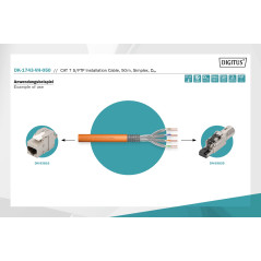 DIGITUS 50 m Cat 7 Câble réseau - S-FTP (PiMF) Simplex - BauPVO Dca - LSZH Sans halogène - 1200 MHz Cuivre AWG 23/1 - Compatible