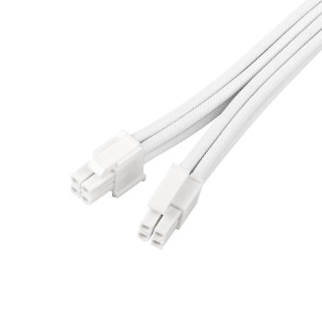 Silverstone SST-PP07E-EPS8W-V2 - Câbles d'extension PSU Super Flexibles, 1 x EPS12V 8pin (4+4), Blanc