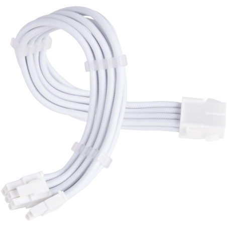 Silverstone SST-PP07E-PCI8W-V2 - Câbles d'extension PSU Super Flexibles, 1 x PCIe 8pin (6+2), Blanc