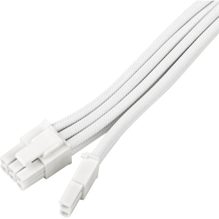 Silverstone SST-PP07E-PCI8W-V2 - Câbles d'extension PSU Super Flexibles, 1 x PCIe 8pin (6+2), Blanc