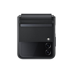 Samsung Galaxy Z Flip4 Etui à Rabat en Cuir Noir