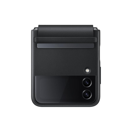 Samsung Galaxy Z Flip4 Etui à Rabat en Cuir Noir