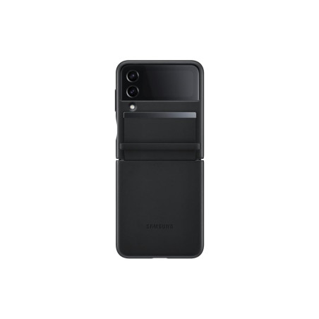 Samsung Galaxy Z Flip4 Etui à Rabat en Cuir Noir