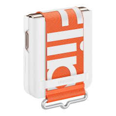 Samsung Coque Silicone avec lanière Blanc Flip 4