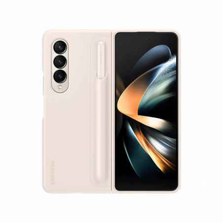 Samsung Galaxy Z Fold 4 - Standing Cover with Pen Cover Case - Cream