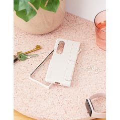 Samsung Galaxy Z Fold 4 - Standing Cover with Pen Cover Case - Cream