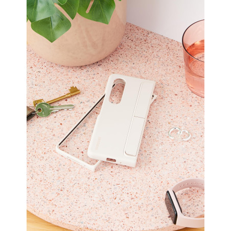 Samsung Galaxy Z Fold 4 - Standing Cover with Pen Cover Case - Cream