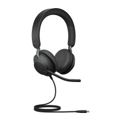 Jabra Evolve2 40 SE Filaire - Câble USB-C étendu - Casque stéréo avec Suppression du Bruit - Technologie d'appel à 3 micros - Fo