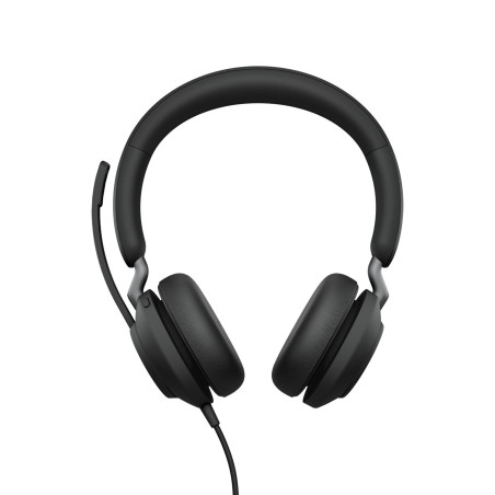 Jabra Evolve2 40 SE Filaire - Câble USB-C étendu - Casque stéréo avec Suppression du Bruit - Technologie d'appel à 3 micros - Fo