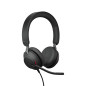 Jabra Evolve2 40 SE Filaire - Câble USB-C étendu - Casque stéréo avec Suppression du Bruit - Technologie d'appel à 3 micros - Fo