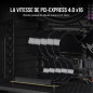 Corsair Premium PCIe 4.0 x16 Extension Cable 300 mm - Blindage EMI - Connecteur Femelle PCIe 90° - Fonctionne avec La Plupart de Corsair Premium PCIe 4.0 x16 Extension Cable 300 mm - Blindage EMI - Connecteur Femelle PCIe 90° - Fonctionne avec La Plupart de
