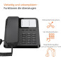Gigaset Desk 400 Téléphone Filaire avec câble élastique, Espace pour 10 entrées de numérotation abrégée, Rappel, Compatible avec Gigaset Desk 400 Téléphone Filaire avec câble élastique, Espace pour 10 entrées de numérotation abrégée, Rappel, Compatible avec