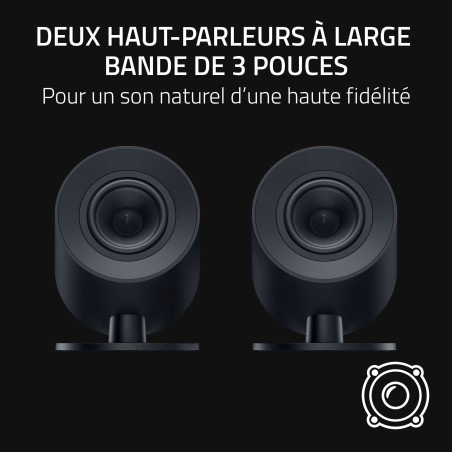 Razer Nommo V2 X - Enceintes de Gaming 2.0 à Large Bande pour PC (Deux Haut-Parleurs à Large Bande de 3 Pouces, THX Spatial Audi