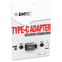 EMTEC, ECADAPT600C, Adaptateur USB 31 vers Type-C, compatible PC, smartphone et tablette, transfert rapide de données, design en
