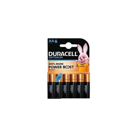 Duracell Pack de 6 Piles AA Optimum, 1,5 V LR06